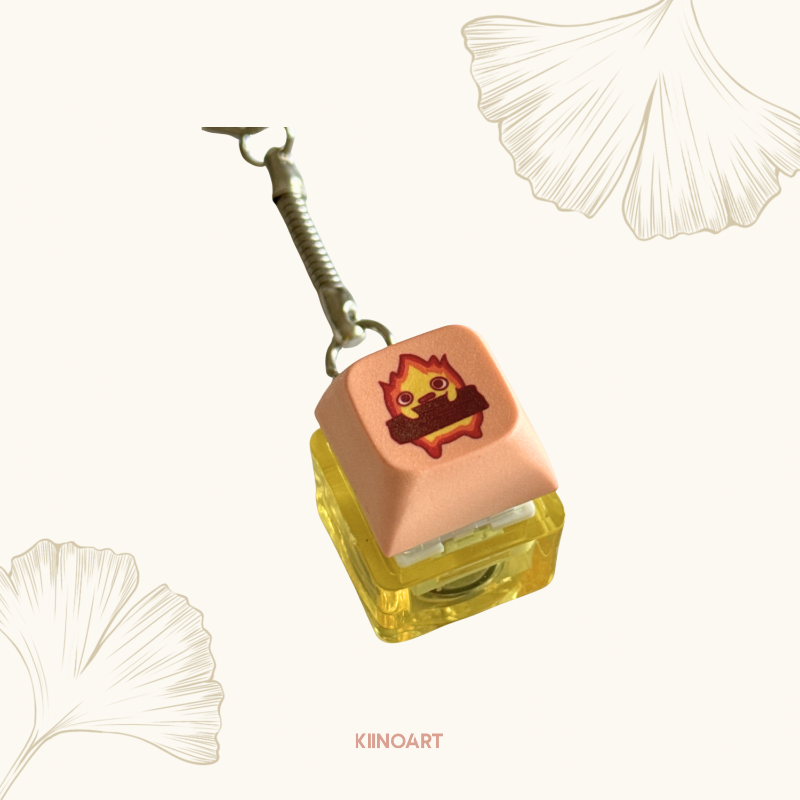 Calcifer  - Keycap Keychain