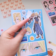Final Fantasy 7 Cloud Strife Fan Art Vinyl Sticker Sheet