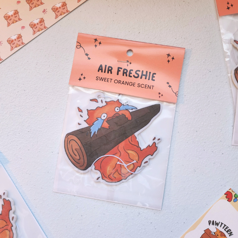 Ghibli Calcifer Fan Art Air Freshener (Sweet Orange)