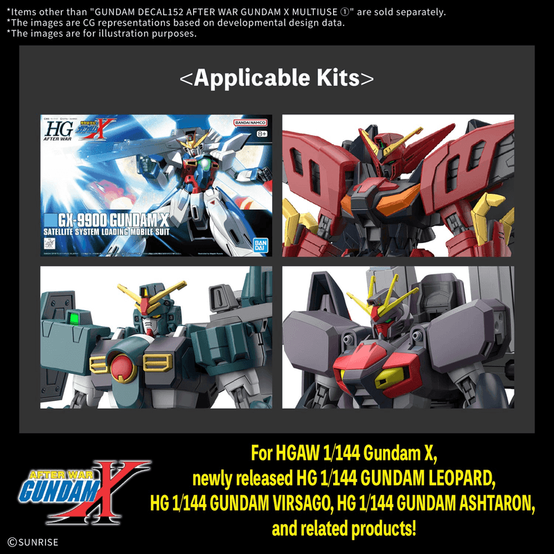 [Preorder][ETA Q2 2027] Gundam Decal 152 - After War Gundam X Multiuse ①