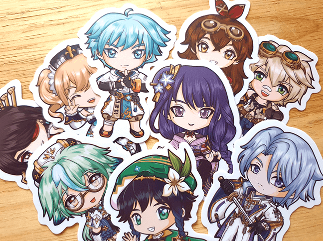 Genshin Impact Stickers Set of 9