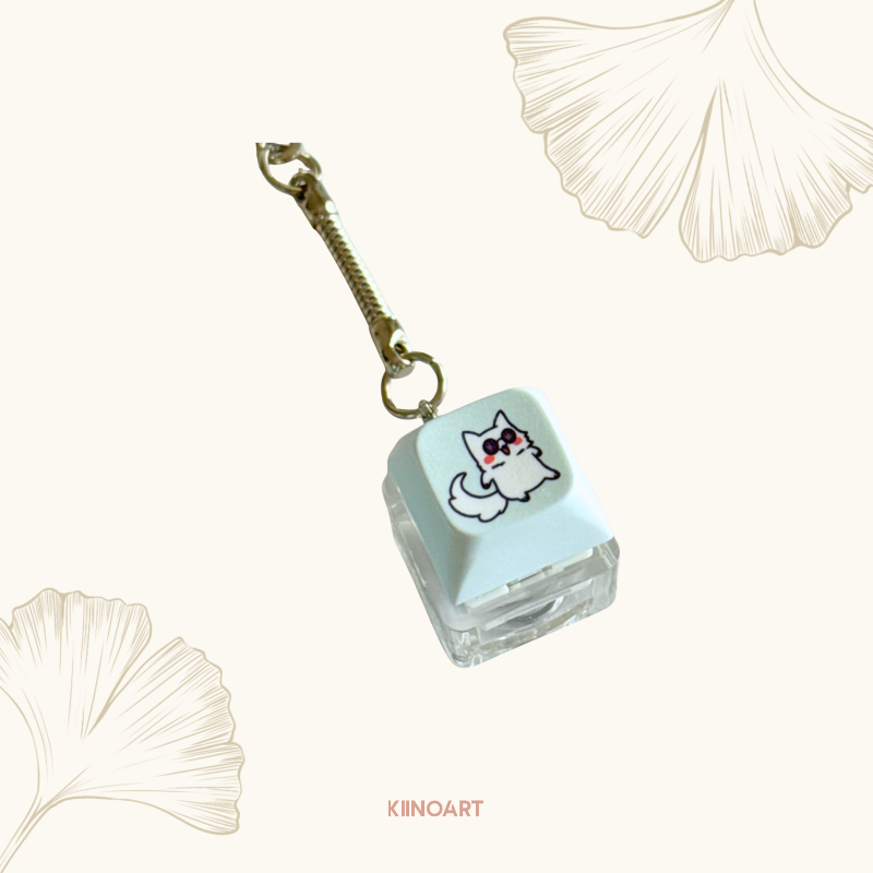Gojo Cat  - Keycap Keychain