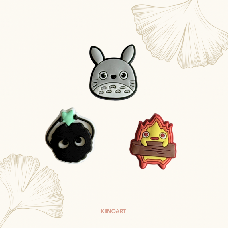 Totoro, Calcifer and Soot Sprite - Croc Charm Bundle (Set of 3)