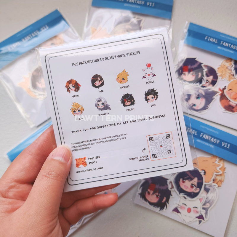 Final Fantasy 7 Chibi Heroes Fan Art Mini Sticker Pack