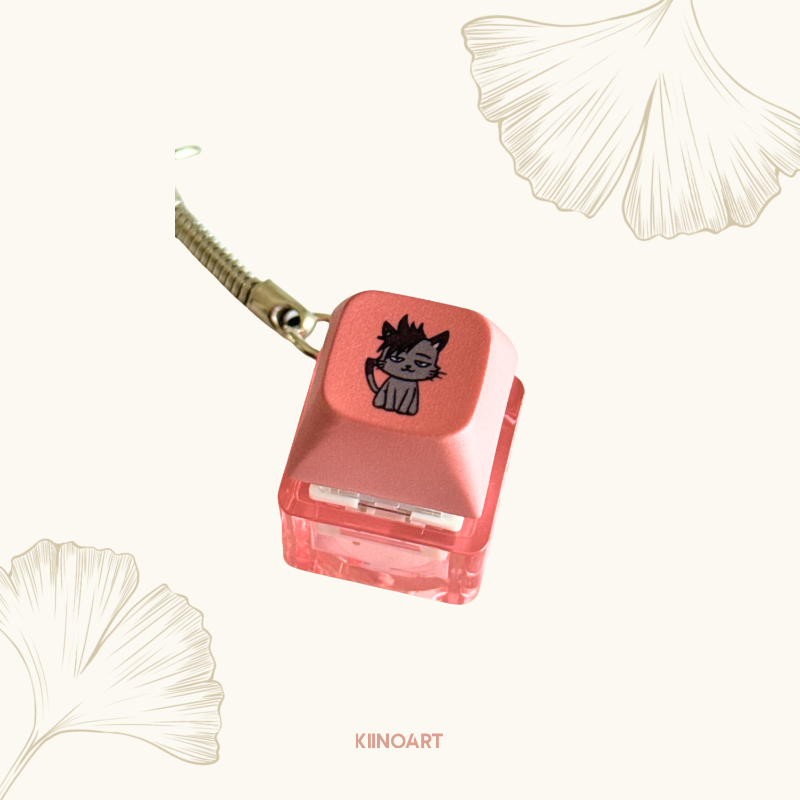 Kuro Cat  - Keycap Keychain