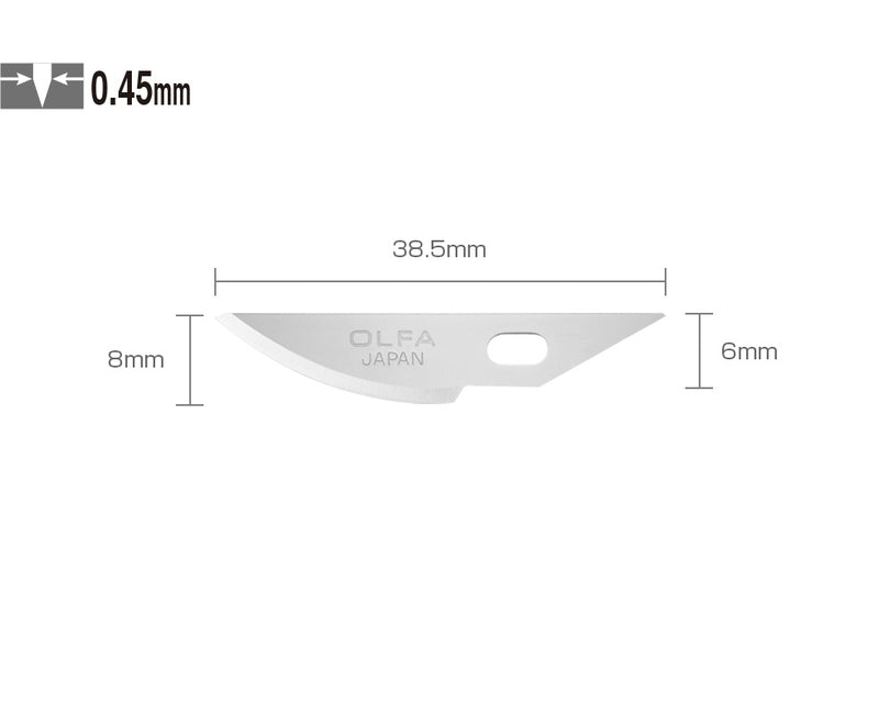 Olfa KB4-R/5 Curved Carving Art Blades, Pack of 5