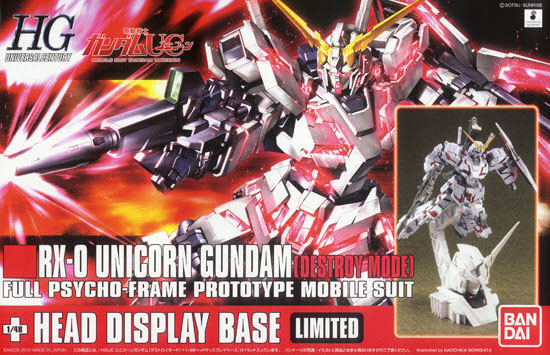 HGUC 100 RX-0 Unicorn Gundam (Destroy Mode) + Unicorn Head 1/144