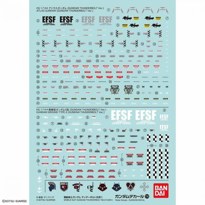 Gundam Decal 114 - HG Mobile Suit Gundam Thunderbolt Multiuse 1 1/144