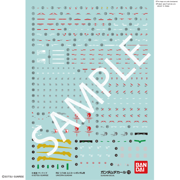 Gundam Decal 112 - RG Unicorn Gundam 1/144