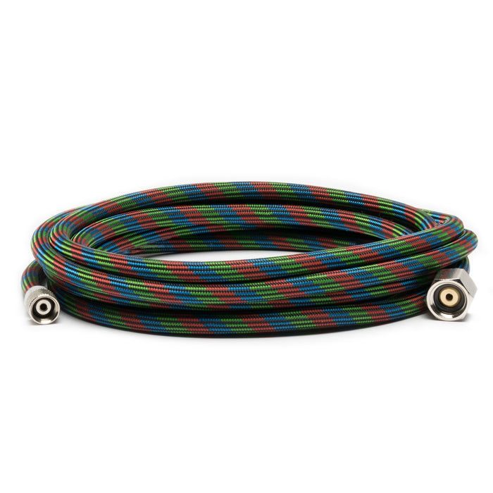 Iwata 10' Braided Nylon Airbrush Hose with Iwata Airbrush Fitting and 1/4" Compressor Fitting BT010