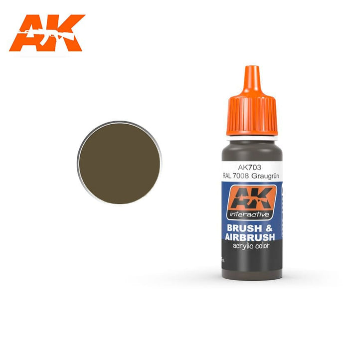 CLEARANCE *  AFV AK703 RAL 7008 Graugrün (o Khakibraun) 17ml