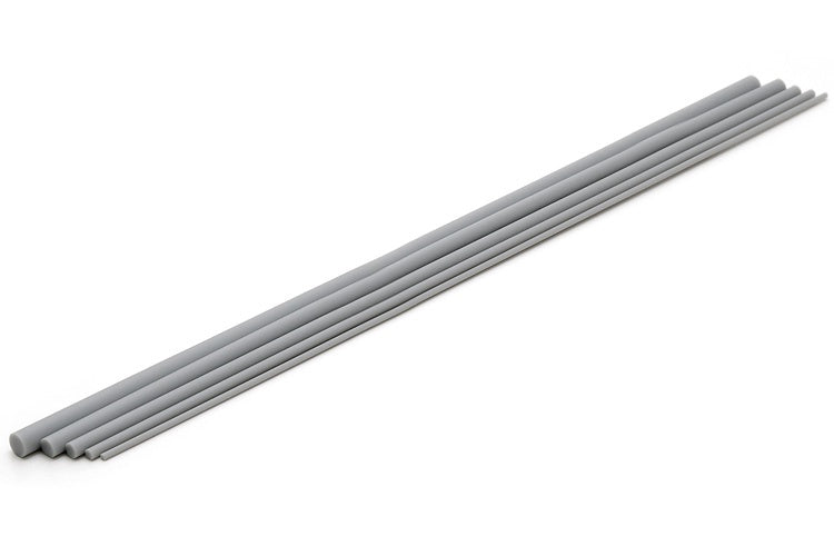 Plastic Round Bar (Gray) (250mm x 3.0mm 6pcs)