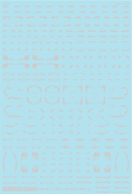 GM072 Line Decal No.3 with Caution #1 Light Gray 1/144