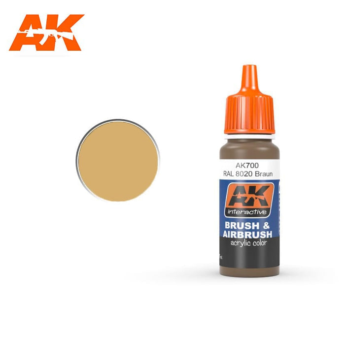 CLEARANCE *  AFV AK700 RAL 8020 Gelbbraun 17ml