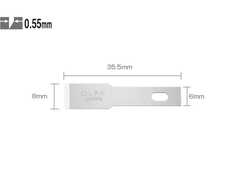 Olfa KB4-F/5 Chisel Art Blades, Pack of 5