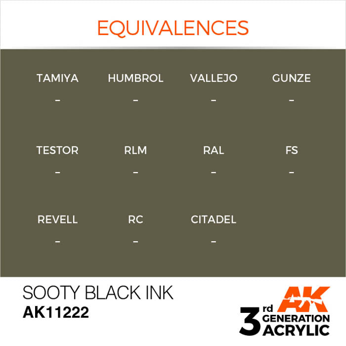 AK11222 Gen-3 Sooty Black INK 17ml