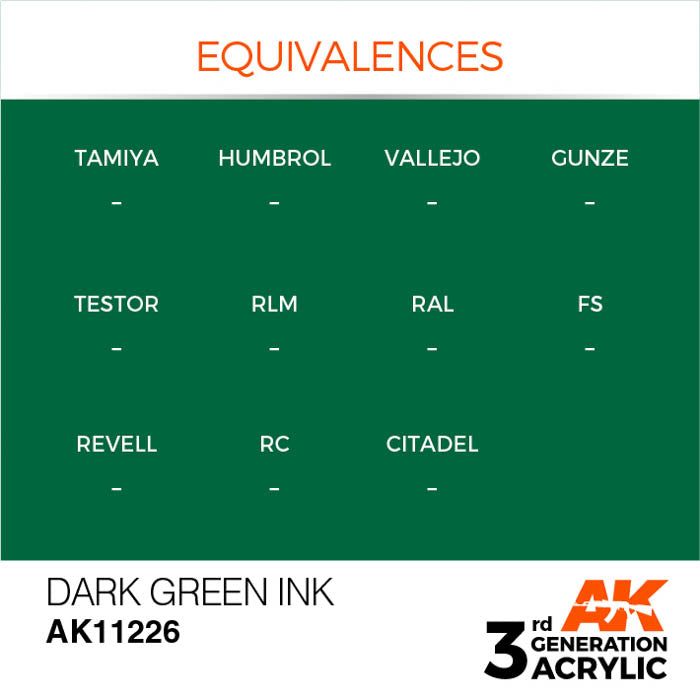 AK11226 Gen-3 Dark Green INK 17ml