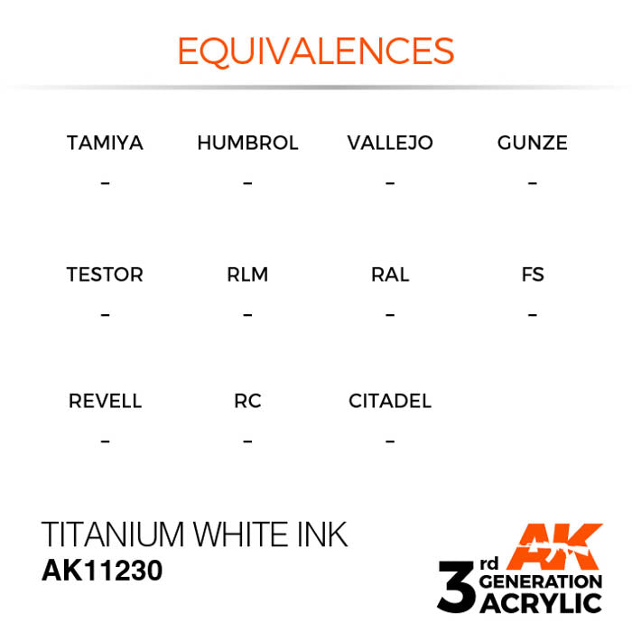 AK11230 Gen-3 Titanium White INK 17ml