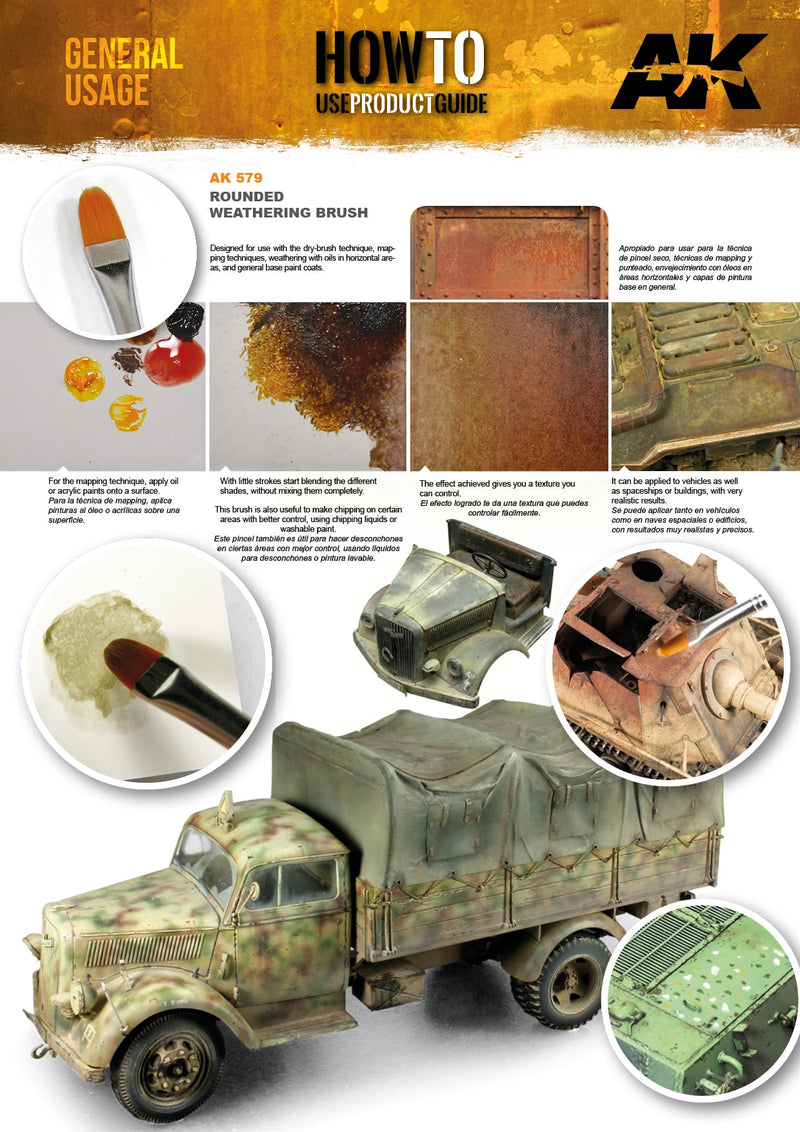 AK579 Rounded Weathering Brush