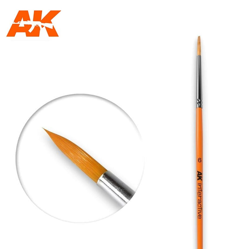 AK606 6 Round Brush Synthetic
