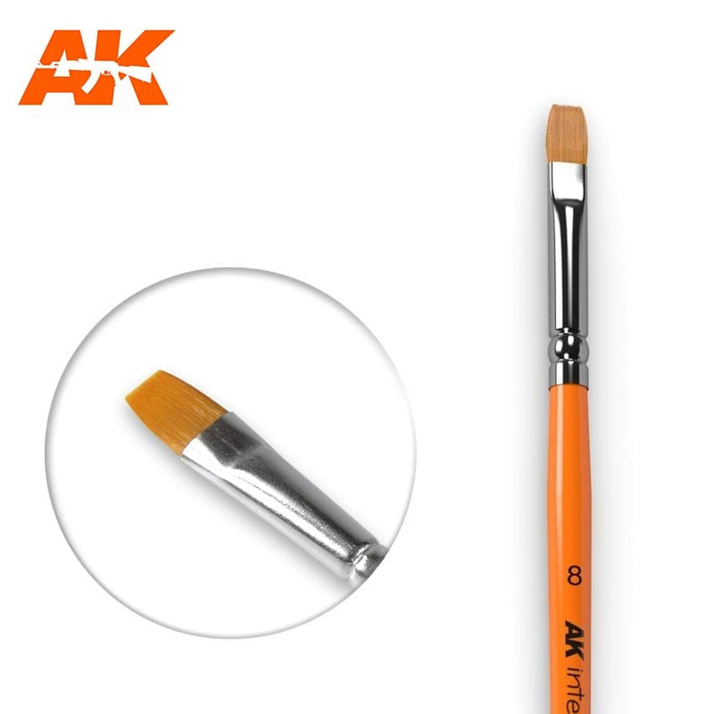 AK608 8 Flat Brush Synthetic