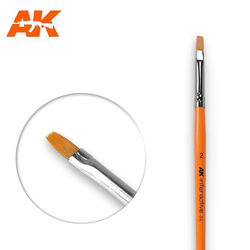 AK609 2 Flat Brush Synthetic