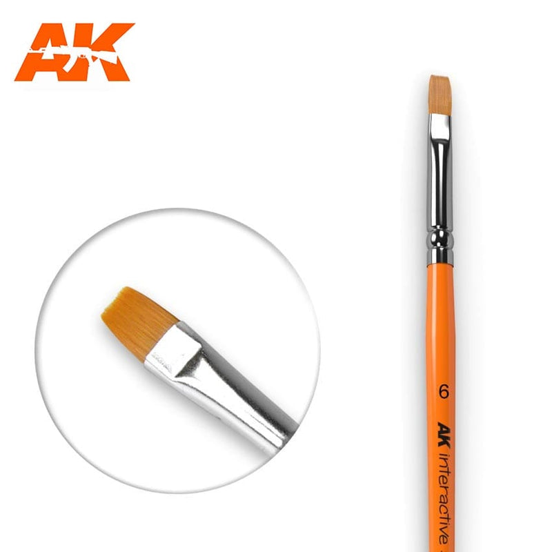 AK611 6 Flat Brush Synthetic