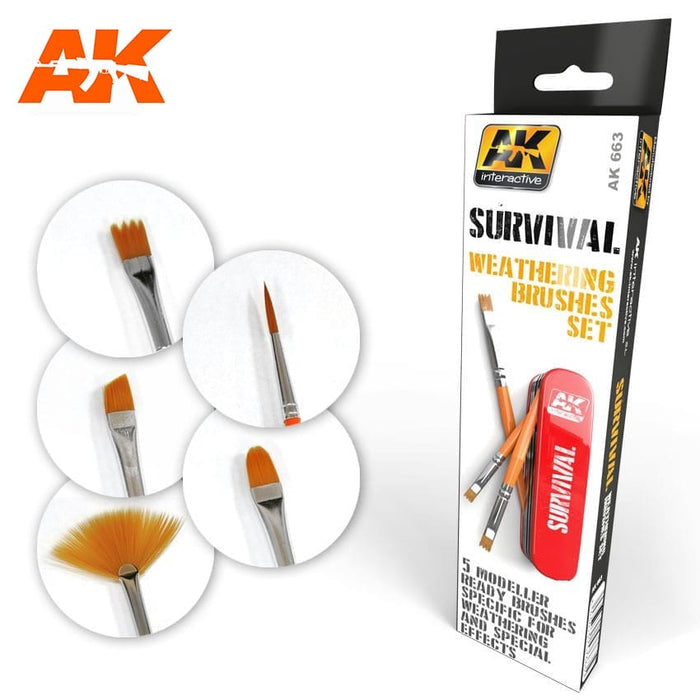 AK663 Survival Weathering Brushes Set