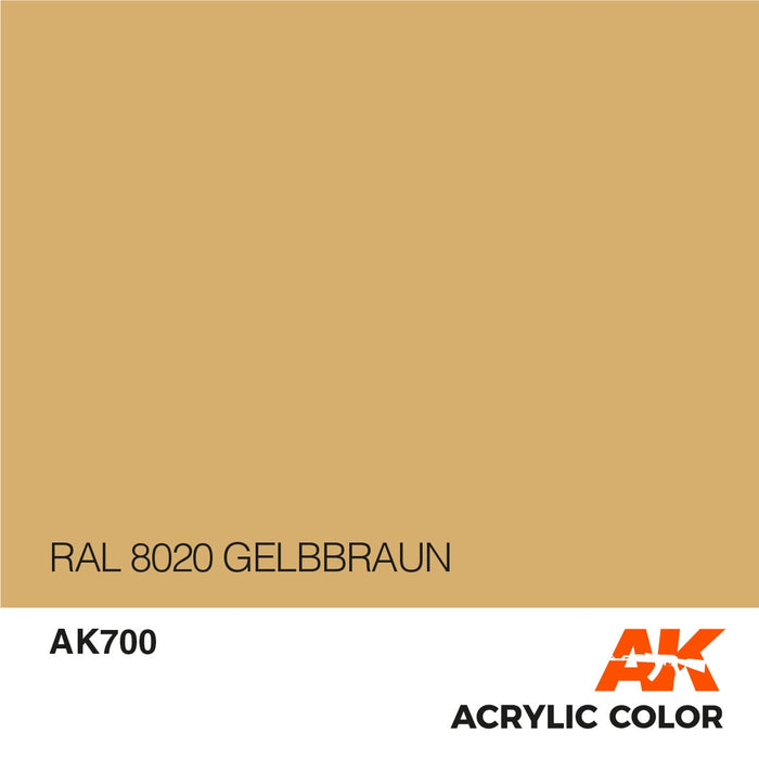 CLEARANCE *  AFV AK700 RAL 8020 Gelbbraun 17ml