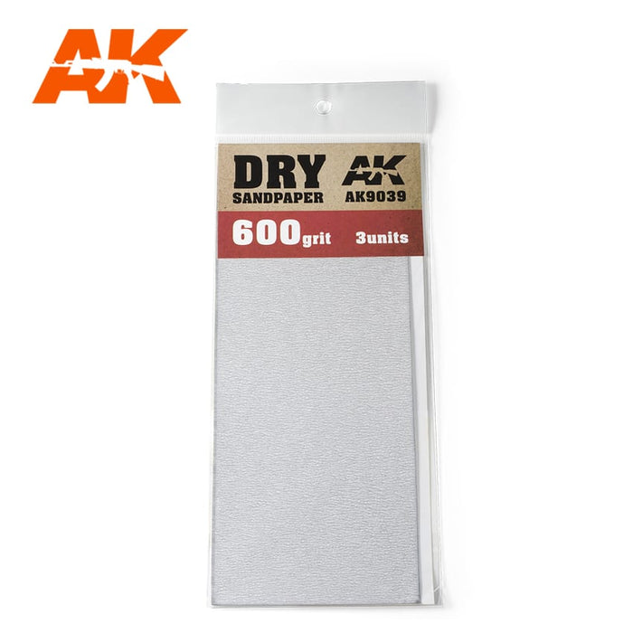 AK Dry 600 Grit Sandpaper (3pc) AK9039