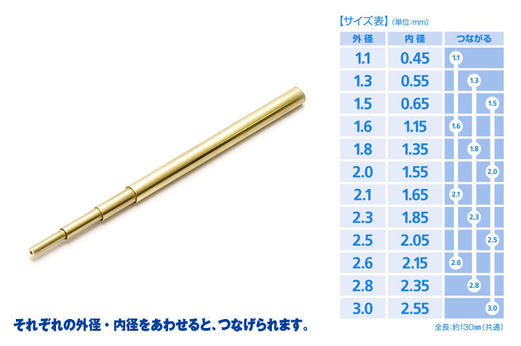 C-Pipe 2.1mm Fine Brass Pipes OP-577