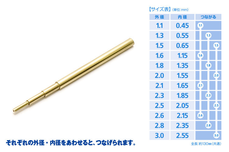 C-Pipe 2.8mm Fine Brass Pipes OP-581