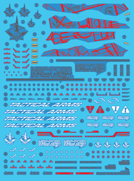 DD MG Astray Blue Frame Second Revise Water Decal