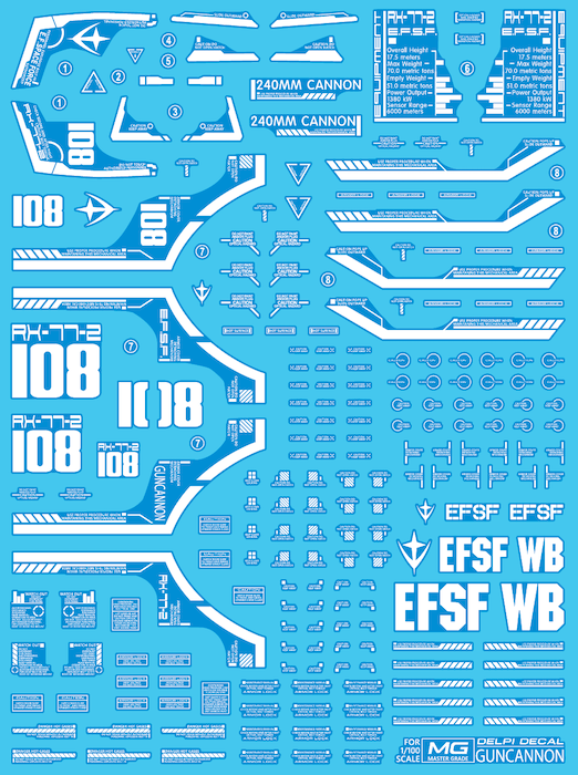 DD MG Gun Cannon Luminous Water Decal