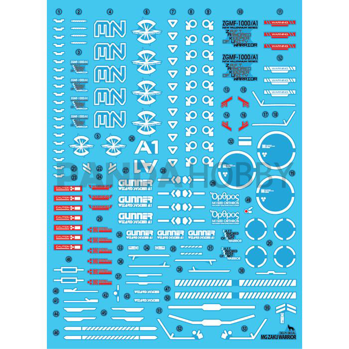 Delpi Decal MG Gunner Zaku Warrior [Lunamaria] Water Decal