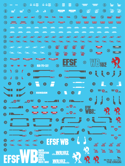 DD MG RX-78-2 The Origin Holo Water Decal