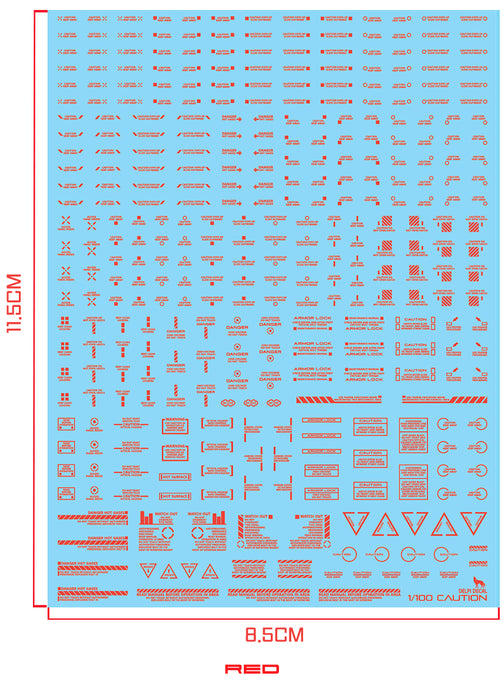 DD Mechanical Caution Water Decal (Red) 1/100