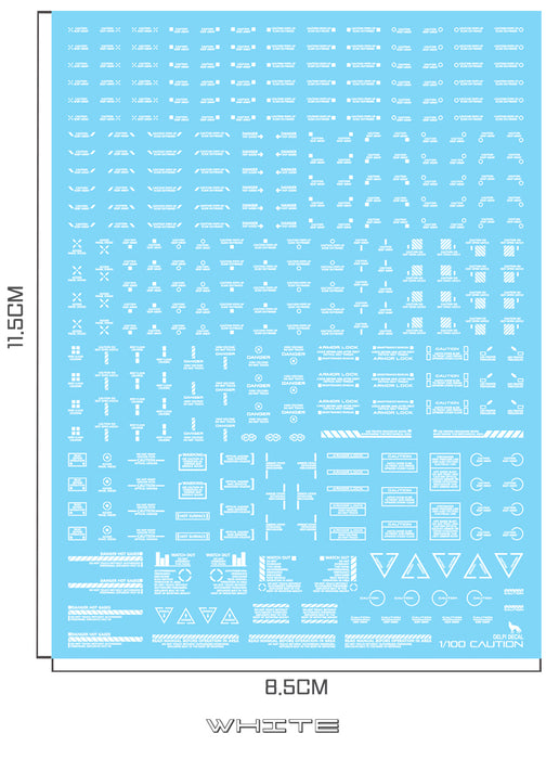 DD Mechanical Caution Water Decal (White) 1/100