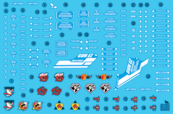 DD RE/100 Gun EZ (Gun Blaster) Water Decal