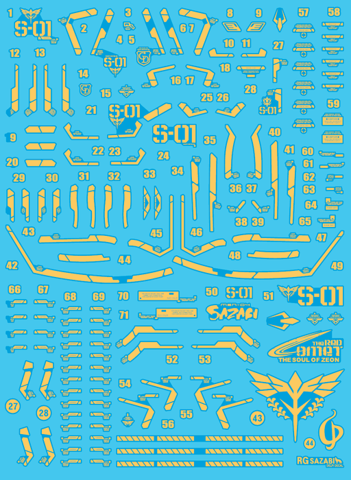 DD RG Sazabi All Holo Water Decal