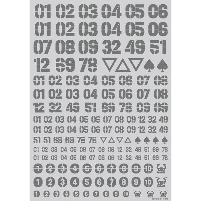 DZN-GRE DZ Number Decal Gray (1pcs)