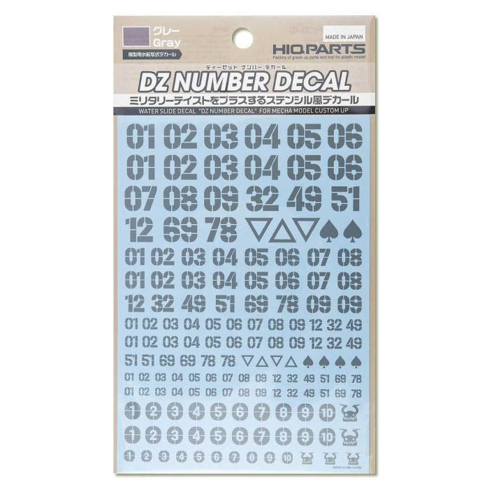 DZN-GRE DZ Number Decal Gray (1pcs)