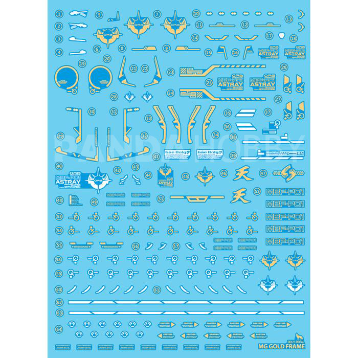 Delpi Decal MG Gold Frame White & Holo Water Decal