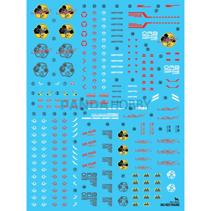 Delpi Decal MG Red Frame (Manual) Water Decal