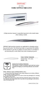 Dspiae AT-TZ01 Precision Fine Tipped Tweezers