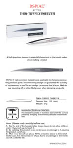 Dspiae AT-TZ01 Thin Tipped HG Angled Tweezers