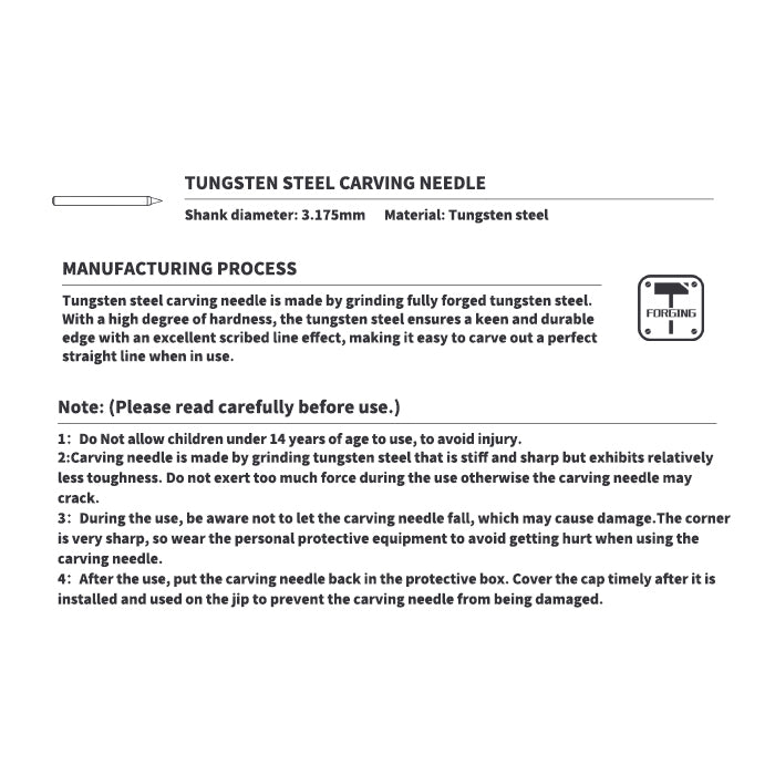 Dspiae KB-S Tungsten Steel Carving Needle