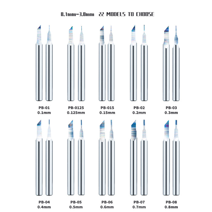 Dspiae PB Tungsten Steel Push Broach (0.1mm to 3.0mm)
