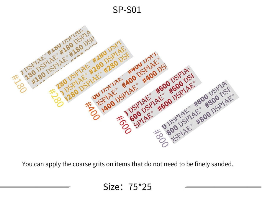 Dspiae SP-S01 Pre-Cut Self Adhesive Sandpaper Set #180~800