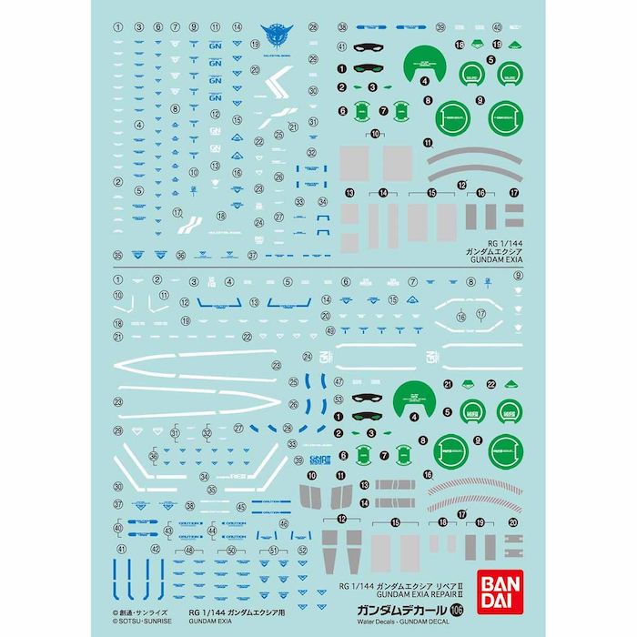 Gundam Decal 106 - RG Exia Gundam 1/144